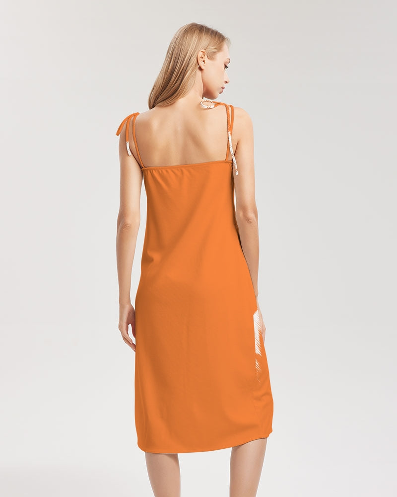 SiOfLa / Orange / Tie Strap Split Dress
