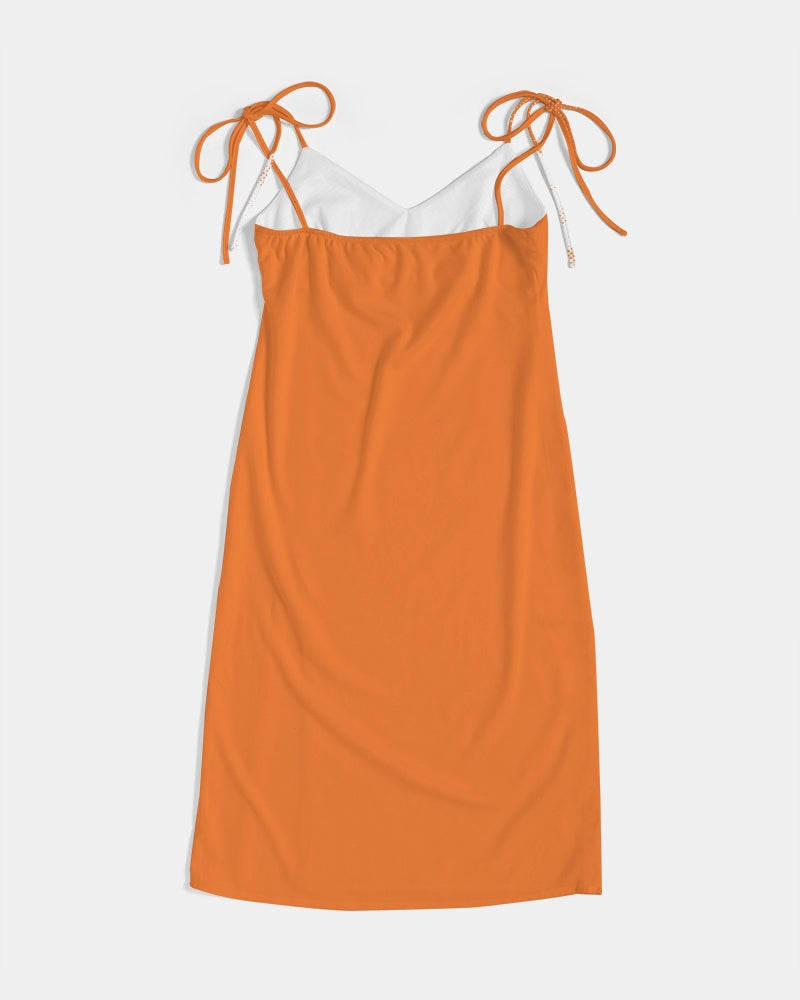 SiOfLa / Orange / Tie Strap Split Dress