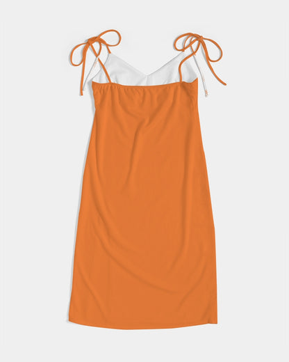 SiOfLa / Orange / Tie Strap Split Dress