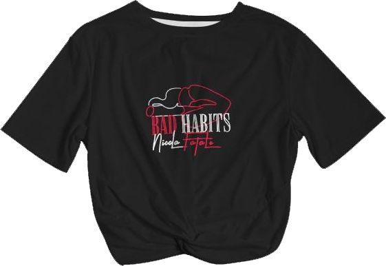 BadHabits / Twist-Front Cropped Tee / By Nicola Fatale - Nicola Fatale