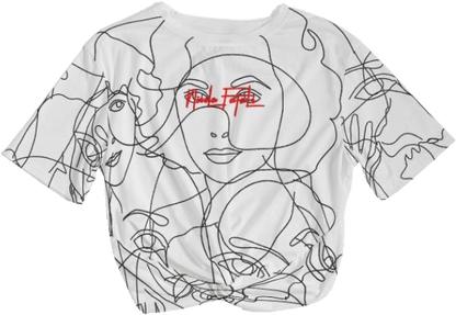 FACES / Twist-Front Cropped Tee / By Nicola Fatale - Nicola Fatale