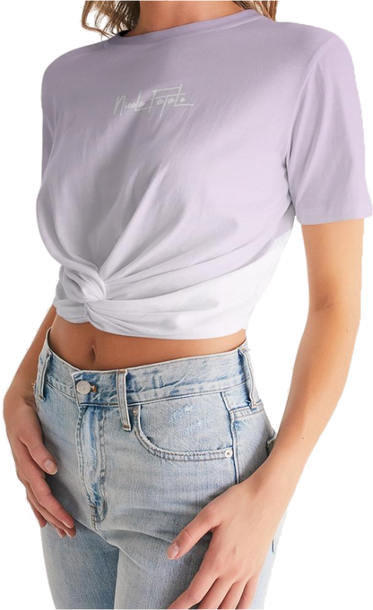 Purple / Twist-Front Cropped Tee / By Nicola Fatale - Nicola Fatale