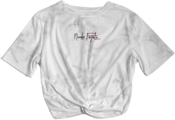 Marble / Twist-Front Cropped Tee / By Nicola Fatale - Nicola Fatale