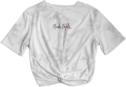 Marble / Twist-Front Cropped Tee / By Nicola Fatale - Nicola Fatale