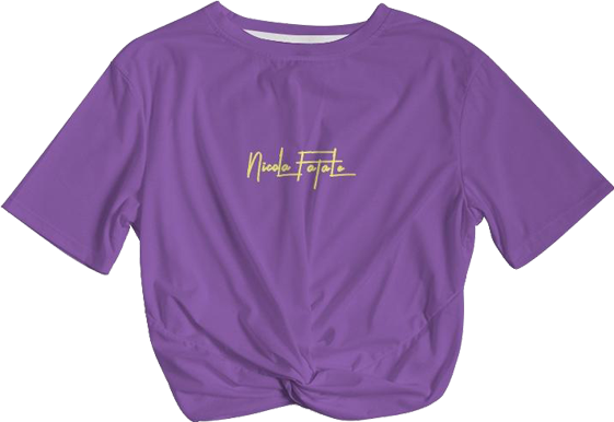 FC #8249a7 / Twist-Front Cropped Tee